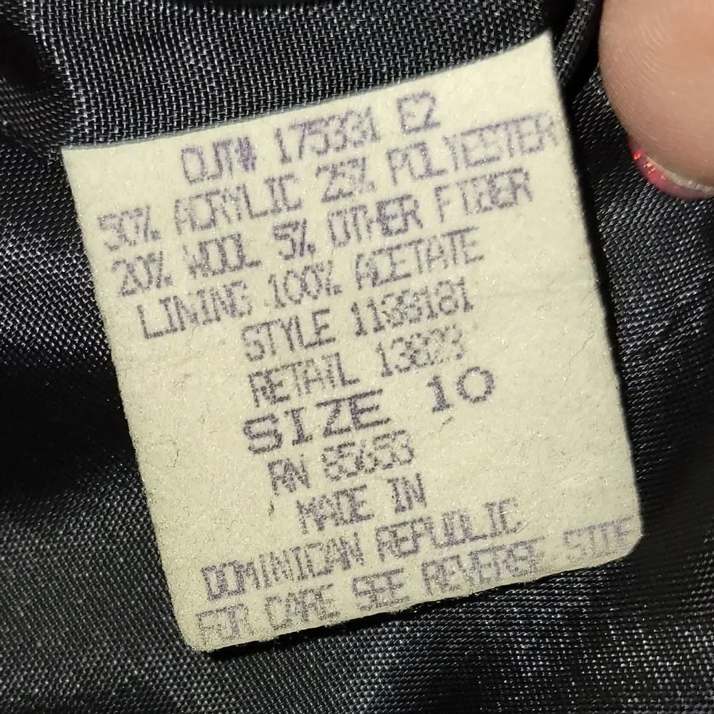 #410 Vintage KORET Houndstooth Multicolored Women's Blazer,Sz.10 - Picture 4 of 4